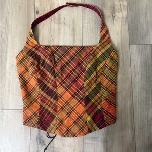My Michelle Y2K Plaid Corset Tank Top Sz 6